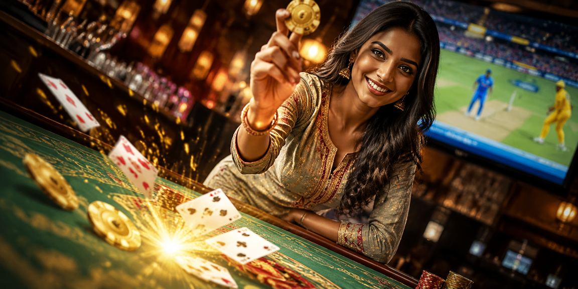 Indian woman placing bets on cricket matches with confidence and knowledge